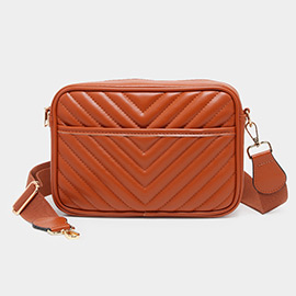 Chevron Patterned Rectangle Crossbody Bag