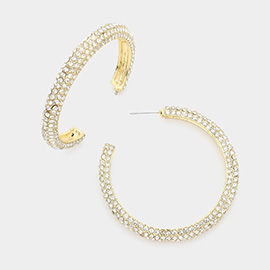 CZ Embellished Hoop Earrings