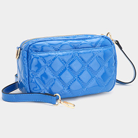 Quilted Solid Rectangle Crossbody Bag