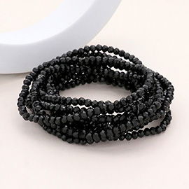 10PCS - Faceted Beaded Multi Layered Stretch Bracelets