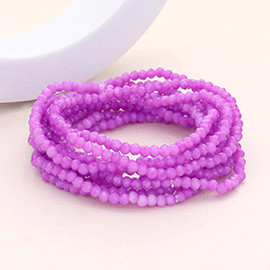 10PCS - Faceted Beaded Multi Layered Stretch Bracelets