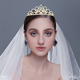 Rhinestone Pave Marquise Pointed Princess Tiara