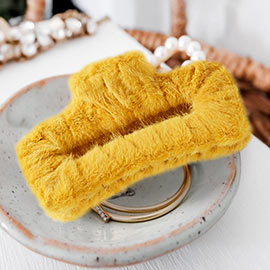 Faux Fur Rectangle Hair Claw Clip