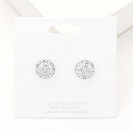 Rhinestone Embellished Peace Sign Stud Earrings