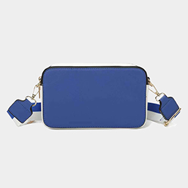 Game Day Two Tone Faux Leather Rectangle Crossbody Bag