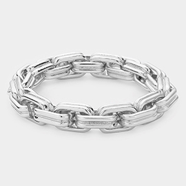 Abstract Metal Link Stretch Bracelet