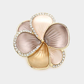 Colored Metal Flower Magnetic Brooch