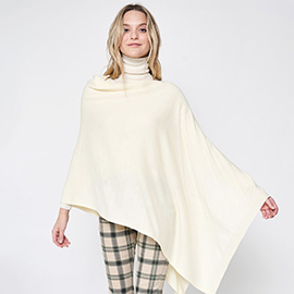 Solid Scarf Poncho