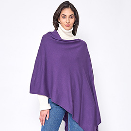 Solid Scarf Poncho