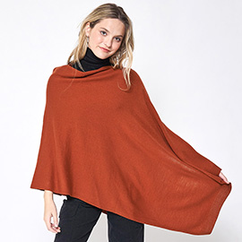 Solid Scarf Poncho