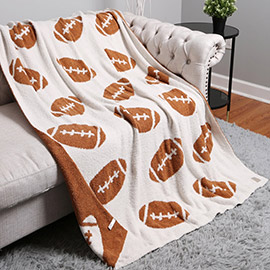 Reversible Football Patterned Throw Blanket