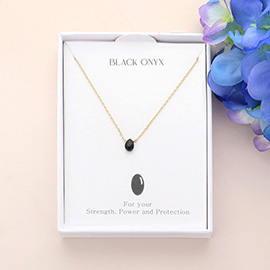 Secret Box _ Semi Precious Teardrop Pendant Necklace