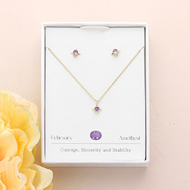 Secret Box _ February Birthstone Pendant Necklace