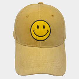 Smile Pointed Corduroy Baseball Cap