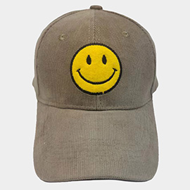 Smile Pointed Corduroy Baseball Cap