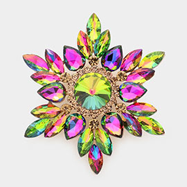 Marquise Stone Cluster Pin Brooch