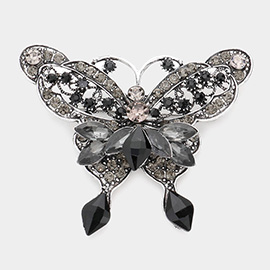 Multi Stone Embellished Butterfly Pin Brooch