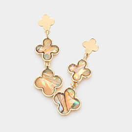 Triple Quatrefoil Link Dropdown Earrings