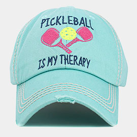 Pickleball Is My Therapy Message Vintage Baseball Cap