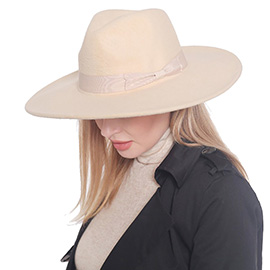 Bow Band Pointed Solid Panama Hat