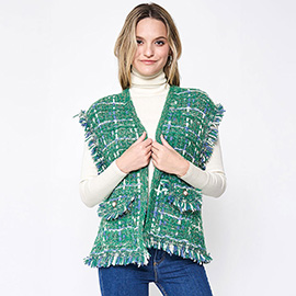 Plaid Tweed Vest