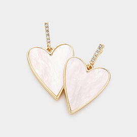 Mother Of Pearl Heart Earrings