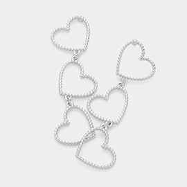 Open Metal Heart Link Dropdown Earrings