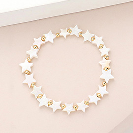 Mother Of Pearl Star Stretch Bracelet