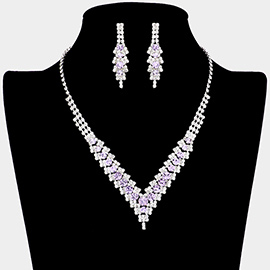 V-Neck Collar Rhinestone Necklace