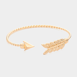 Feathered Arrow Twisted Wire Cuff Bracelet