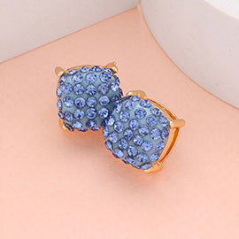 Stone Embellished Square Stud Earrings