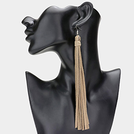 Genuine Leather Tassel Dangle Earrings