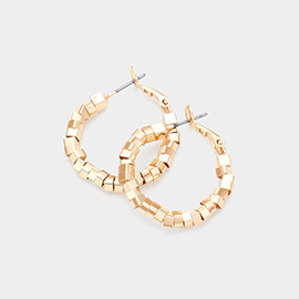 Metal Nugget Hoop Earrings