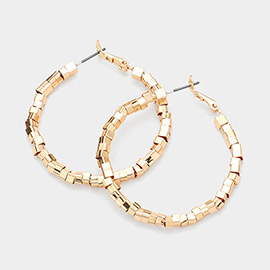 Metal Nugget Hoop Earrings