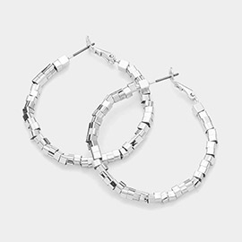 Metal Nugget Hoop Earrings