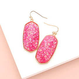 Sequin Hexagon Dangle Earrings