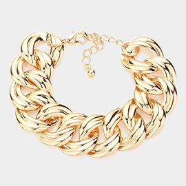 Chunky Textured Metal Chain Bracelet