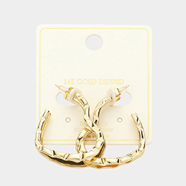 14K Gold Dipped Open Heart Hoop Earrings