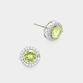 14K Gold Dipped CZ Stone Stud Earrings