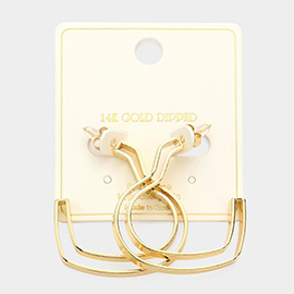 14K Gold Dipped Heart Hoop Earrings