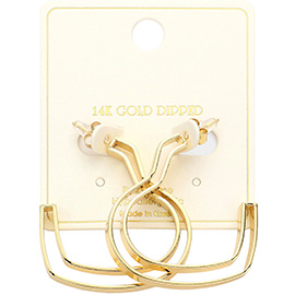 14K Gold Dipped Heart Hoop Earrings