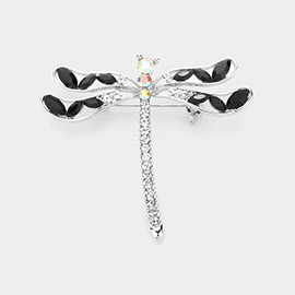 Marquise Round Stone Embellished Dragonfly Pin Brooch