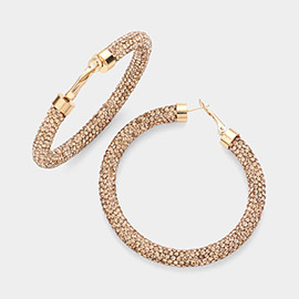 Rhinestone Pave Hoop Earrings