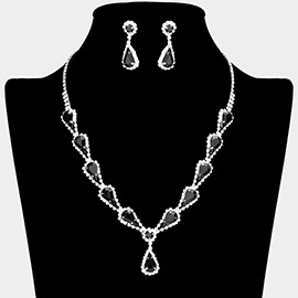 Teardrop Rhinestone Accented Necklace