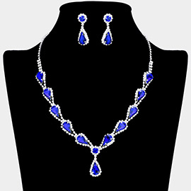 Teardrop Rhinestone Accented Necklace