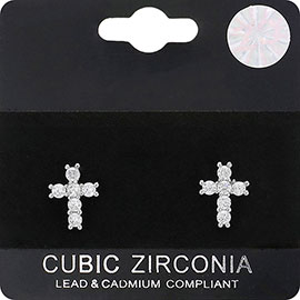 CZ Stone Paved Cross Stud Pendant