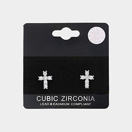 CZ Stone Paved Cross Stud Pendant