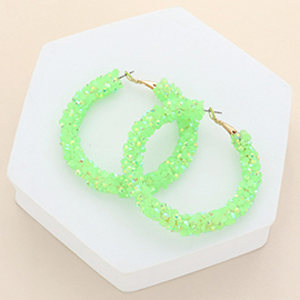 Faceted Beaded Hoop Earrings