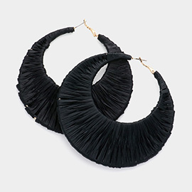 Oversized Raffia Wrapped Hoop Earrings