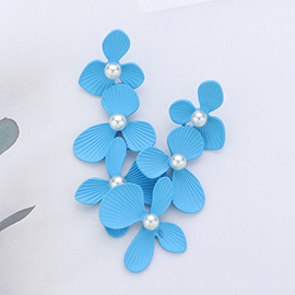 Matte Triple Flower Dropdown Earrings